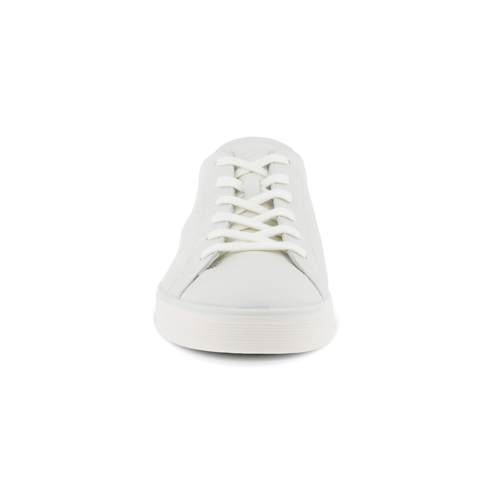 Mens Sneakers - ECCO Street Tray Laced - White - 0176KXYOH
